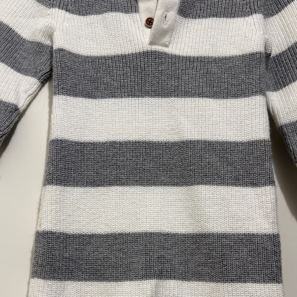 Janie and Jack Gray and White Striped Footie - Picture 6 of 15